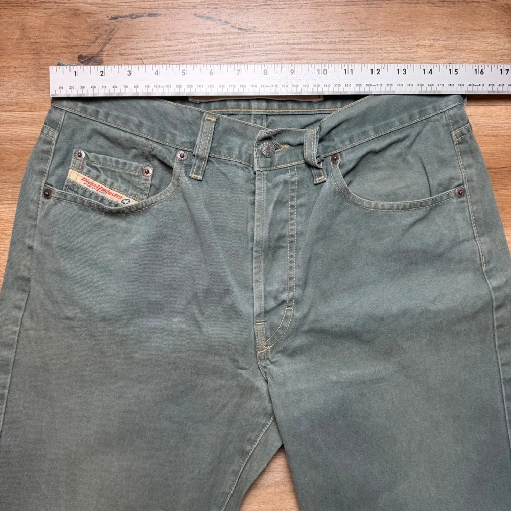 Diesel‎ Jeans Men 30x27 Sage Green Straight Leg Button Fly Made in Italy (Tag32)